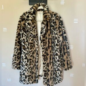 IVIVI leopard faux fur coat size L